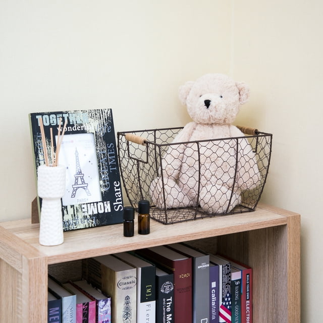 Decorative Basket with Wood Handles, Wood Basket, Storage Basket, Fruit Basket -12.2x8x7.28 Decorative Basket with Wood Handles, Wood Basket, Storage Basket, Fruit Basket -12.2x8x7.28